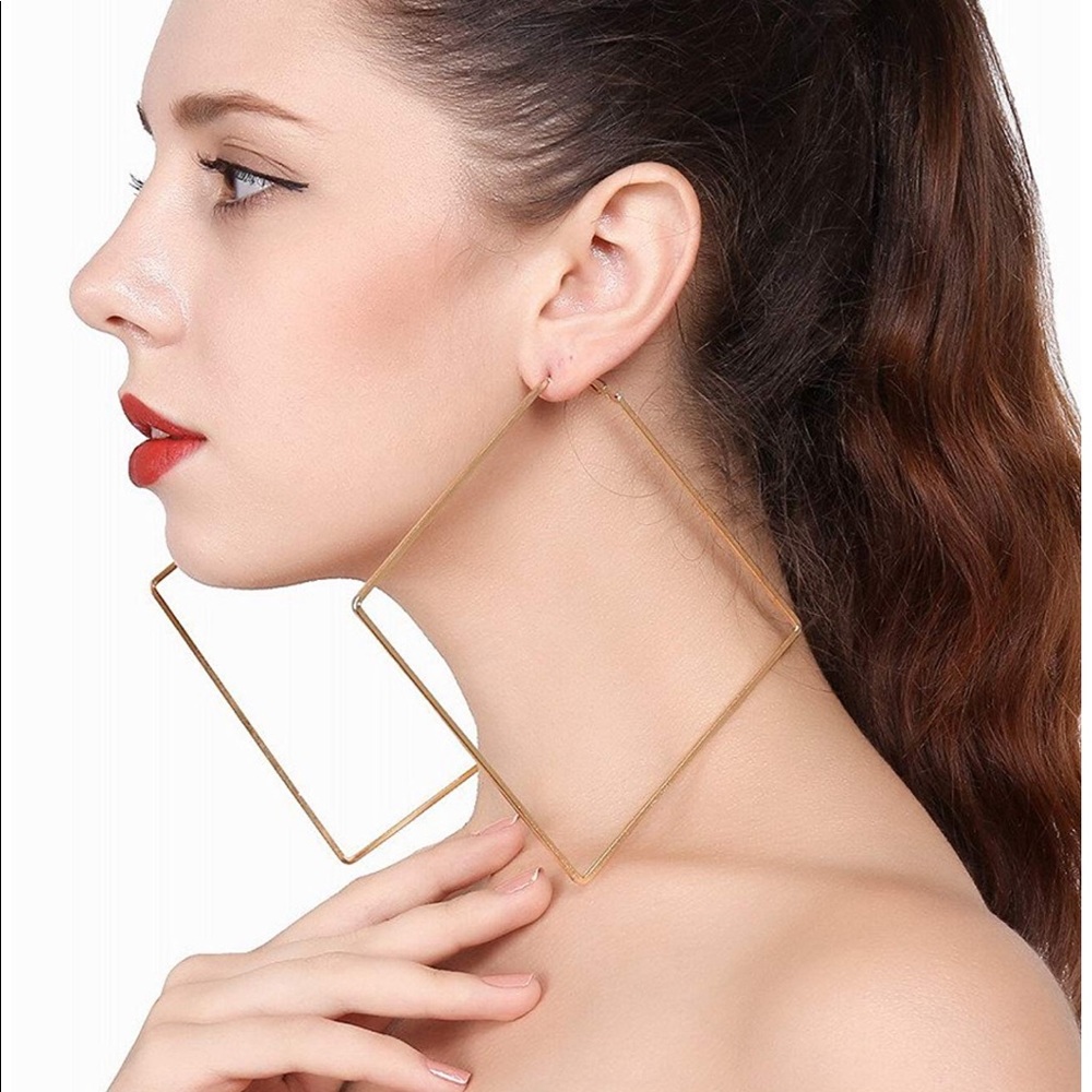 Extra Large Square Hoop Earrings